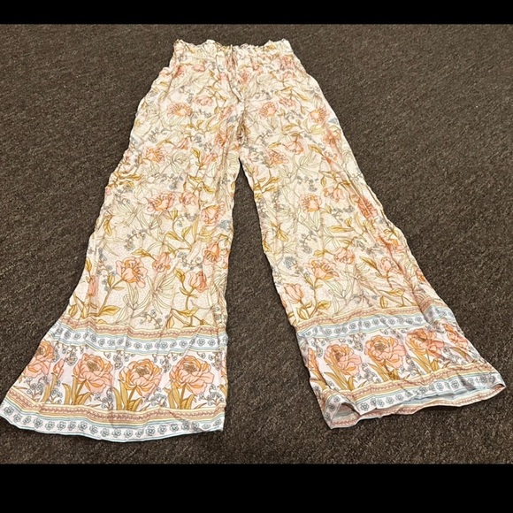 Shein XS 2 palazzo pants wide leg flare bottom elastic stretch women’s EUC - Picture 1 of 5